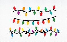 a string of christmas lights on a white background