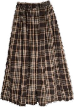 Casual Full Skirt Bottoms For Winter, High Waist Brown Maxi Skirt For Fall, High Waist Skirt With Elastic Waistband For Fall, Casual Full Skirt Bottoms For Fall, Casual High Waist Maxi Skirt For Fall, Casual Pleated Skirt With Elastic Waistband For Fall, Full Maxi Skirt With Elastic Waistband For Fall, Casual Full Winter Maxi Skirt, Casual Winter Maxi Full Skirt