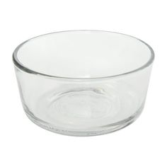 an empty glass bowl on a white background