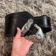 Leather Belt. Size 80cm Isabel Marant Lecce Belt, Black Leather Belts With Logo Hardware, Black Leather Belt Buckle With Brass Detail, Black Leather Belts With Gold-tone Hardware, Black Leather Belt With Silver-tone Logo Plaque, Wide Leather Belt, Isabel Marant, Leather Belt, Women Accessories