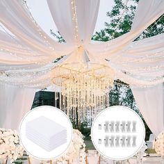 an image of a wedding set up with chandelier