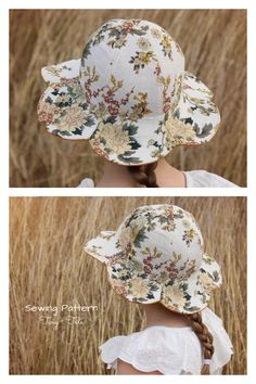 Fabric Flower Sun Hat Free Sewing Pattern | Fabric Art DIY Diy Sun Hat, Fabric Art Diy, Hat Sewing Pattern, Hat Sewing, Jumpsuit Pattern Sewing, Crochet Sun Hat, Hobby Ideas, Fabric Sewing Patterns