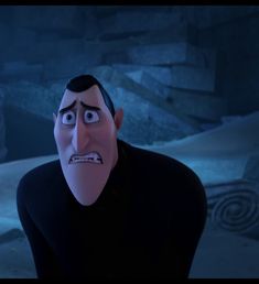 an animated man with black hair and eyes