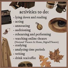 there is a poster with words and pictures about things to do in the fall season