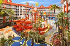 an aerial view of the water park at disney's all - star beach resort