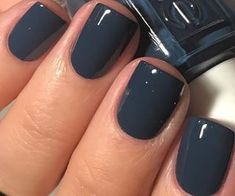 Grey Gel Nails Short, Gel Nails Grey, Fall Nail Colors Opi, Dark Gel Nails, Fall Nail Polish, Pointed Nails, Cute Gel Nails