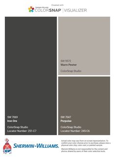 the color scheme for sherwinn - williams's new paint colors, including gray and