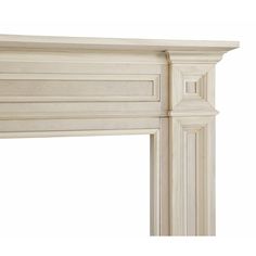 an image of a white fireplace mantel