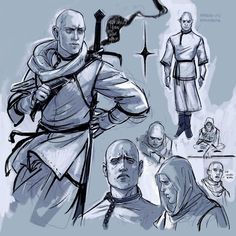 an image of some character sketches from the video game avatar design, concept art and animation