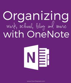 a purple background with the words organizing, work school blog and more with one note