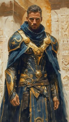 a painting of a man dressed in armor