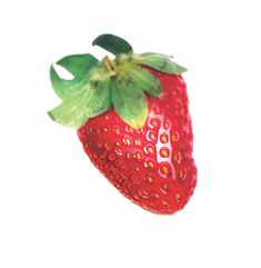 a close up of a strawberry on a white background