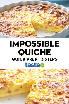 an image of a quiche with the words impossible quesadilla