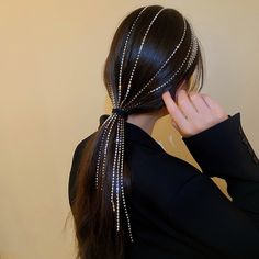 New Full Rhinestone Headband for Hair Women Long Tassel Crystal Headband Hair Accessories Wedding Hair Accessories Wedding, Crystal Hair Accessories, Wedding Headdress, Design Hair, Hair Women, Crystal Headband, Rhinestone Headband, Accessories Wedding, Hoco Hair Ideas