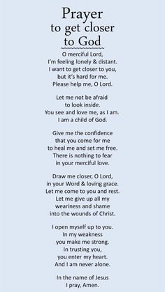 a poem with the words prayer to get closer to god