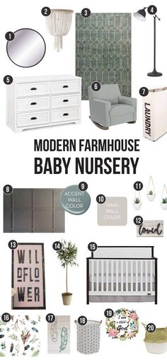 the modern farmhouse baby nursery room