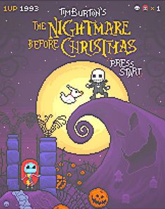 an old school video game cover for the nightmare before christmas