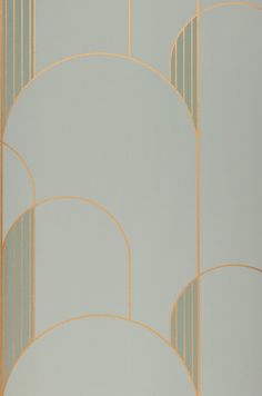 an art deco wallpaper with gold lines on it