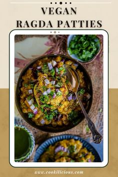 a bowl filled with rice and vegetables next to other dishes