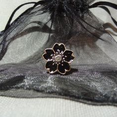 Heart Shaped Black Flower Mourning Pin Black Brooch Lapel Pin As Gift, Black Lapel Pin Brooch For Gift, Black Lapel Pin Brooch As Gift, Black Flower-shaped Jewelry For Wedding, Black Flower-shaped Wedding Jewelry, Black Flower Shaped Wedding Jewelry, Elegant Black Anniversary Brooch, Black Armband, Heart Shaped Leaves