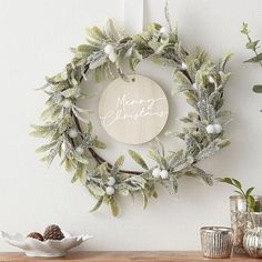 Mistletoe Merry Christmas Door Wreath With Foliage - Scandi Decorations - Wooden Christmas Decorations - Rustic Christmas - Holiday Decor Julkransar Diy, Mistletoe Wreath, Hanger Christmas, Christmas Door Wreath, Christmas Mistletoe, Merry Christmas Message, Rustic Christmas Wreath, Christmas Wreaths Diy Easy, Wooden Christmas Decorations