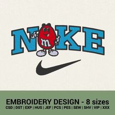 the nike logo has been designed to look like an embroidery design