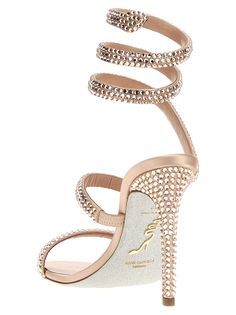 100% Satin Luxury Crystal Embellished Ankle Strap Sandals, Luxury Party Sandals With Heel Loop, Luxury Crystal-embellished Sandals For Cocktail, Luxury Single Toe Strap Sandals For Gala, Luxury Sandals With Single Toe Strap For Gala, Luxury Sandals With Single Toe Strap For Cocktail, Luxury Crystal Embellished Sandals For Cocktail, Luxury Sandals With Wrapped Heel, Luxury Heel Strap Sandals For Cocktail