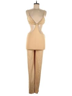 Shein Jumpsuit Size: 8 Dresses - used. 95% POLYESTER, 5% SPANDEX | Shein Jumpsuit: Tan Jumpsuits - Size 8 Two-piece Jumpsuits And Rompers For Summer Party, Summer Fitted Two-piece Jumpsuits And Rompers, Fitted Two-piece Jumpsuits And Rompers For Party, Solid Color Fitted Two-piece Jumpsuits And Rompers, Casual Beige Jumpsuits And Rompers, Cheap, Shein Jumpsuit, Military Style Long Sleeve Khaki Jumpsuit, Khaki Military Style Long Sleeve Jumpsuits, Tan Jumpsuit