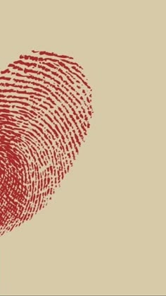 a red fingerprint on a beige background