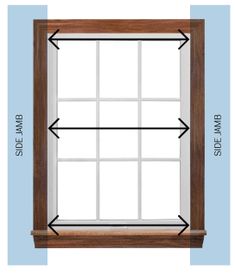 an image of a window with measurements for the size and width to fit in it