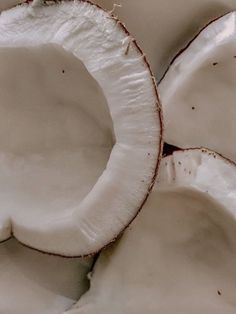 a close up view of a whole coconut