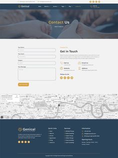 the landing page for contact us, which is designed to look like it has two hands on