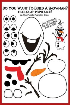 the printable snowman is ready to be used as a craft project for kids