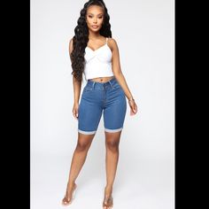 Color Is A Medium Blue Wash. New. Description In Photos Fashion Nova Shorts, Denim Jeans Ripped, Jeans Fashion, High Rise Mom Jeans, Juniors Jeans, Dark Blue Jeans, Destroyed Jeans, Fashion Nova Jeans, Ripped Denim