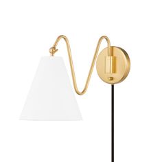 Mitzi - HL699101-AGB - One Light Wall Sconce - Onda - Aged Brass Portable Walls, Well Lights, Curved Lines, Hudson Valley Lighting, Hanging Lanterns, Linen Shades, Aged Brass, Picture Light, Soft Black