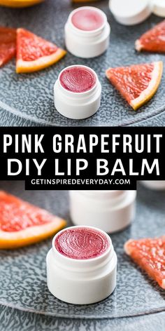 Grapefruit Lip Balm, Lip Balm Packaging Ideas, Homemade Lip Balm Recipe, Diy Makeup Recipe, Homemade Body Care, Lip Scrub Diy