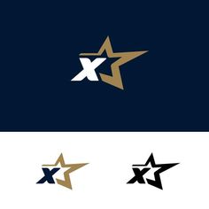 three star logos with different colors and shapes, one is black, the other is gold