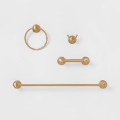 an image of gold bathroom accessories set