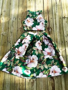 Two Piece Floral Print Dress #graciasfans2016 #thanks4believing  #sendDadresstokivia Two Piece Short Dress, First Communion Dress, Fall Fashion 2016, Blossom Print, Dresses Plus Size, Lace Flower, Spring Outfits Women, Formal Style