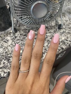 Solid Color Acrylic Nails, Pink Coffin Nails, Nails Solid Color, Short Coffin Nails Designs, Nails Solid, Pink Coffin, Cute Pink Nails, Solid Color Nails