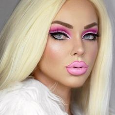 Princes Makeup, Makeup Barbie, Rosa Make-up, Romantic Makeup, Drag Make-up, Drag Queen Makeup, Barbie Halloween, Barbie Costume