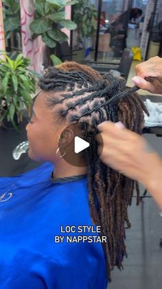 Dreadlock Styles For Long Locs, Hair Styles For Locs Long, Loc Mohawk Styles Women, Dread Mohawk Women, Side Loc Styles, Mohawk With Locs, Dreadlock Hairstyles For Women Long Hair, Styling Long Locs