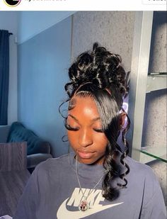 follow for more Girls Updo, Sleek Ponytail Hairstyles, Frontal Wig Hairstyles, Birthday Hairstyles, Black Ponytail Hairstyles, Quick Weave Hairstyles, Hoco Hairstyles, Frontal Hairstyles, Girls Hairstyles Braids