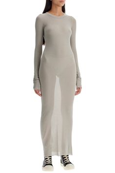 Hamptons Outfit, Long Jersey Dress, Maxi Jersey Dress, Khaki Dress, Pink Maxi Dress, Semi Transparent, Color Khaki, Black Midi Dress, Rick Owens