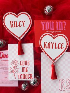 valentine's day cards with tassels and decorations