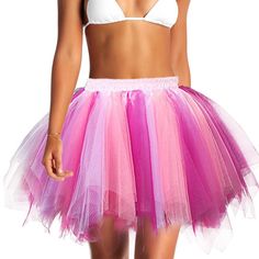 PRICES MAY VARY. Adult tutus skirts is made of quality polyester.fluffy and good in feeling. Festivals dress up costumes length 18.9 in,elastic waist size: 22-37.8 in, one size fits most Women 80's Tutu Skirt have available in a variety of colors, the mixed color collection skirt is perfect for matching outfits Tutu for women is suitable for costume parties, dinners,vacation etc. Bright colors This is a lovely dress with just the right amount of fluff. The dress has a nice little satin skirt und Tutu For Women, Tutu Women, Tutu Skirts, Layered Tulle Skirt, Costume Parties, Up Costumes, Dress Up Costumes, Satin Skirt, Festival Dress