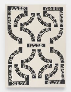 a black and white print with the word sale on it's side in an interlocked pattern