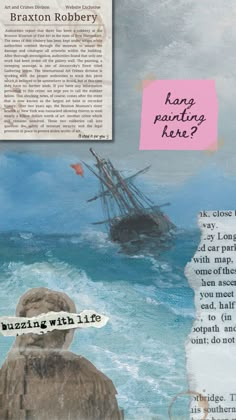 an image of a book page with the title being written in english, and a painting of a man looking out to sea