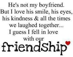 an image of a quote with the words, he's not my boyfriend but i love his smile