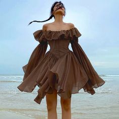 Women's Dresses · KOSMUI · Online Store Powered by Storenvy Brown Corset, Dress Cottagecore, Vintage Inspired Fashion, Off Shoulder Fashion, Fairytale Dress, Fairy Dress, Looks Chic, Brown Dress, Corset Dress